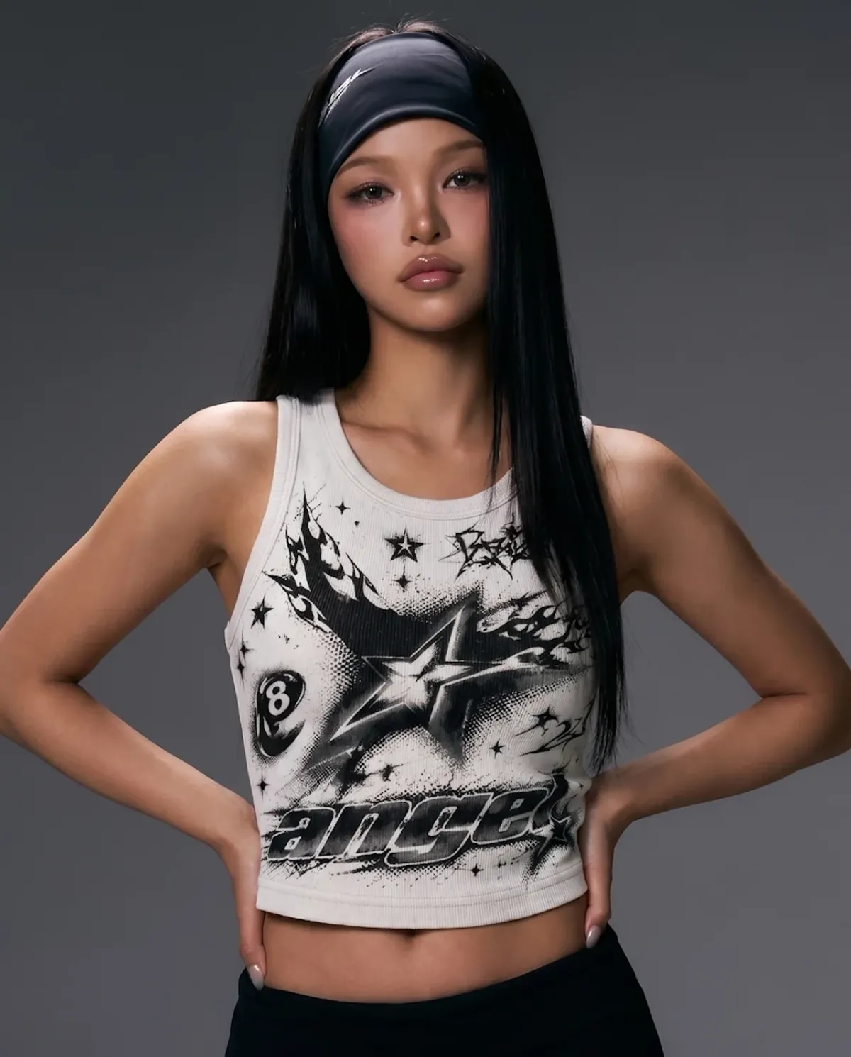 Angel 8 Graphic Crop Tank image 1